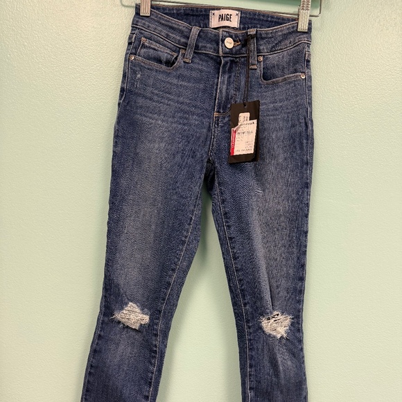 Paige Verdugo ripped crop skinny jeans in spence destructed size 24 - Picture 4 of 5